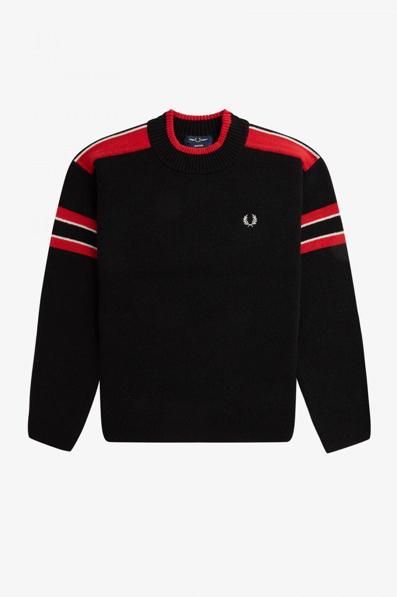 Black Fred Perry K2802 Men's Knitwear | PH 1303DFMN